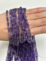 Amethyst faceted (4mmx4.5mm)(Sold Per Strand)