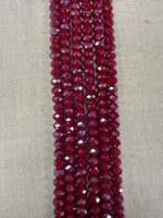 Dark Red Color Quartz Roundel