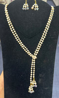 Freshwater Pearl Set with Swarovski Drops 24KT gold plated beads