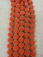 Coral Color Resin Flowers (17.5mm - 18mm) Double sided Flower