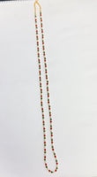Jade, Red Coral, and Freshwater Pearl Necklace Chain