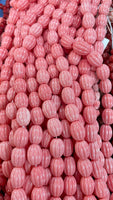 Pink watermelon Shape Beads(10mmx14mm)(Raisin)( sold per single strand not full bunch)(small Daksha Size)