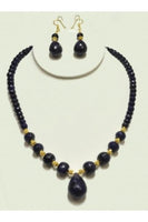 Blue Sapphire Necklace with Blue Sapphire Drops Set #BSND