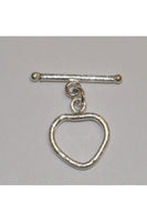 Heart-Shape Silver Toggle Clasp (12.5mm heart)