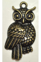 Gunmetal-Color Owl Charm (31.6mmx17mm) #OWL-1
