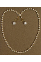 1-String Pearl Beads Necklace Chain with 24kt Gold-Dipped Glass Seed