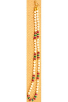 Pearl, Ruby, and Emerald Necklace Chain with Daisy Beads #PRE-1
