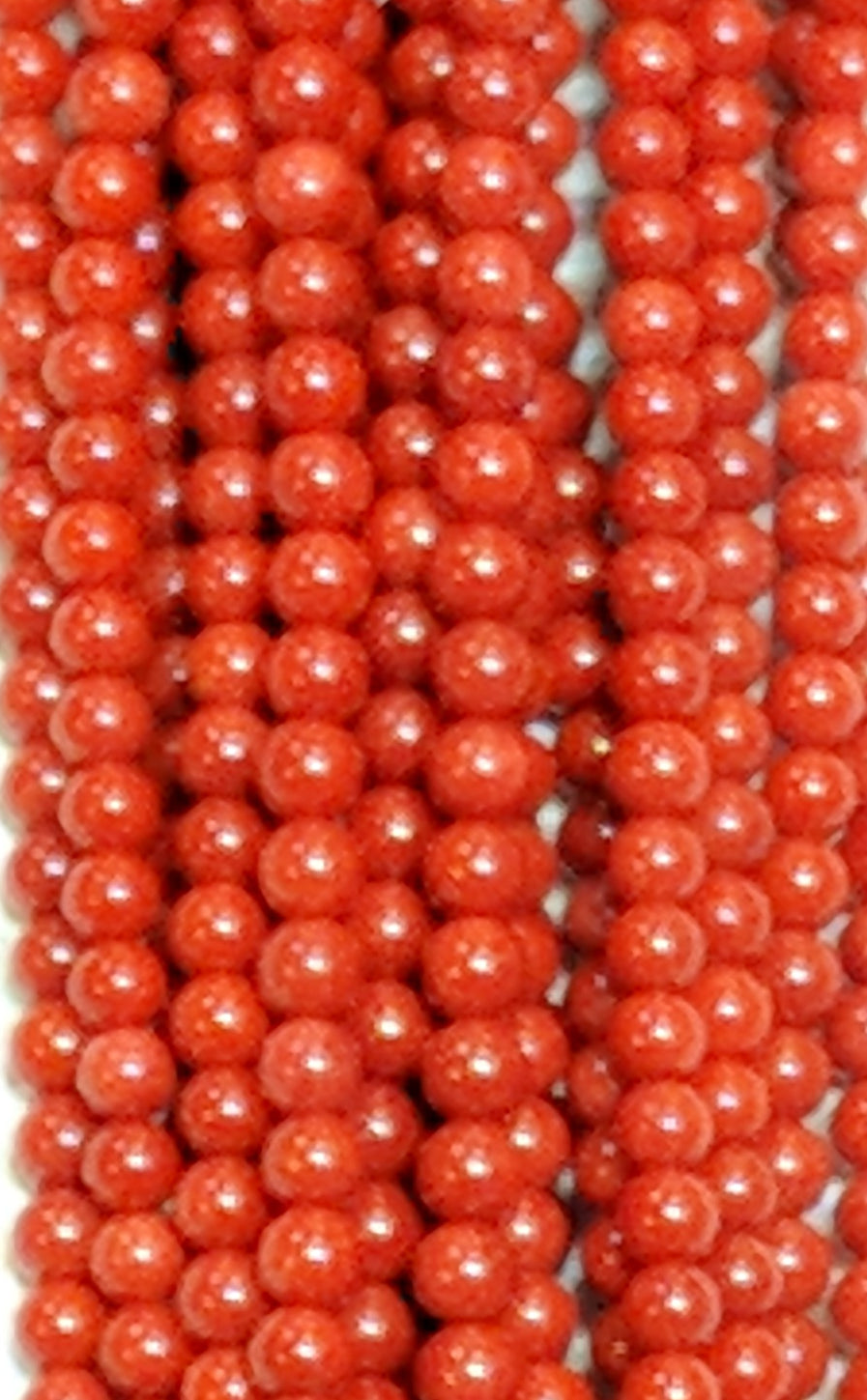 Dyed Red Coral and Orange Coral Beads (Pagadam) పగడం