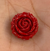 Resin Two Sided Red Flower (15mmx14mm)(Sold Per Piece)