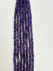 Amethyst Faceted Roundel (6.5mmx3.5mm)