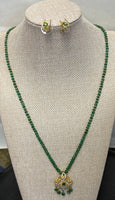 natural Russian Emerald Necklace With Earring Set (24k Gold Plated beads)