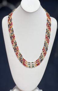 4-Strand Navratan with 24k Gold Plated Beads (sold Each Strand $120/full Necklace will be $480)