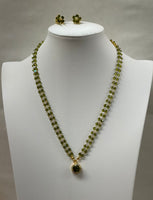 Swarovski Crystal Necklace With Earring Set (With 24k Gold Plated Beads)