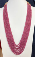 AAA- Quality 8-Strabd Natural African Ruby Necklace Graded On sarafa (128gram / 640cts)