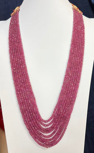 AAA- Quality 8-Strabd Natural African Ruby Necklace Graded On sarafa (128gram / 640cts)