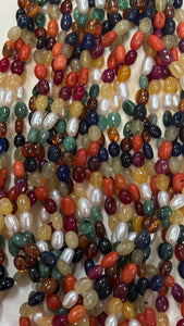 Navratna Oval Beads 5mmx8mm