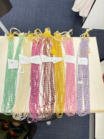 CZ Beads and swarovski pearls 7 line Necklaces