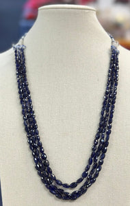 3-Strand Natural Sapphire Oval Shape Faceted On Sarafa (68Gr)