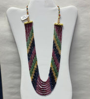 7-Strand Multi-Precious  Beads On Sarafa