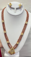 sand stone necklace with earring set (24k Gold Coated Beads)