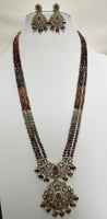 Yellow Sapphire Necklace Set With Victorian Pendant Set