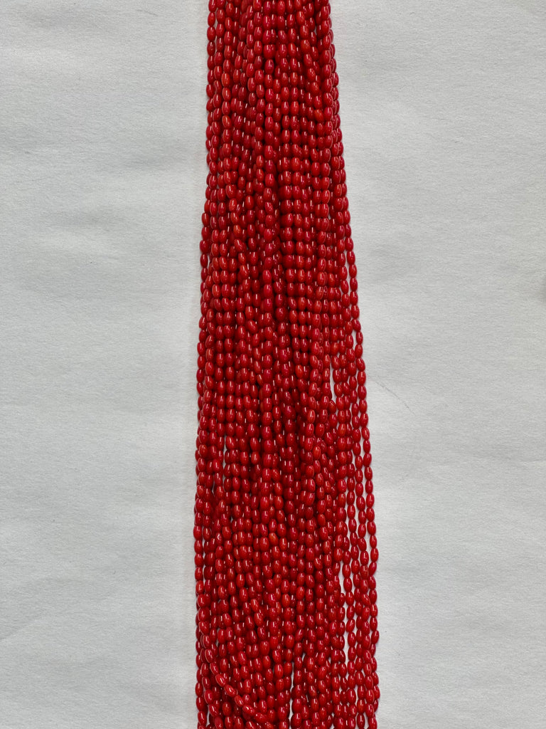 Taiwan Colored Rice Taiwan Coral Rice Shape 3mmx5mm)(Sold Per Strand) | Beads After Beads