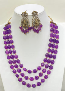 Quartz Necklace With Earring Set (Victorian Earring )