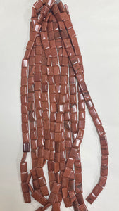 Sand Stone Rectangle Shape (12mmx17mm) (Size Of $0.10 Coin) (sold per strand)