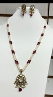 2-String Pearl and Ruby Neckalce