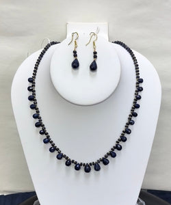 Sapphire Drop Necklae Set #SDZN-2