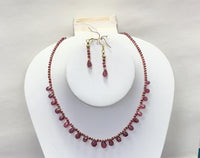 Natural African Ruby Necklace With Earring Set(24k Gold Plated Beads)