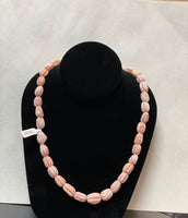 Natural Italian Pink Coral Pumpkin Beads Necklace