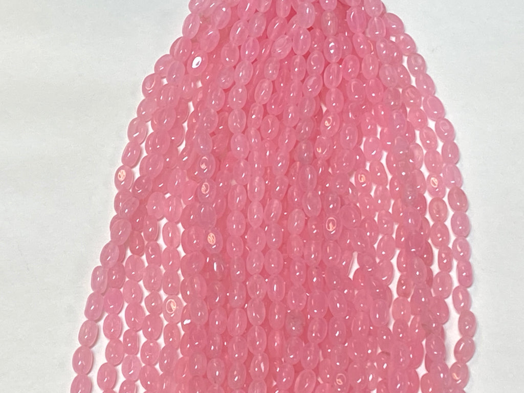 Baby Pink Jade Oval Shape (prices are per single strand)