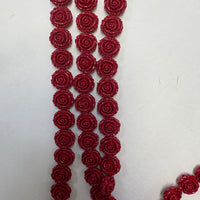 Resin Red Flowers (15mmx14mm)(Sold Per Strand)