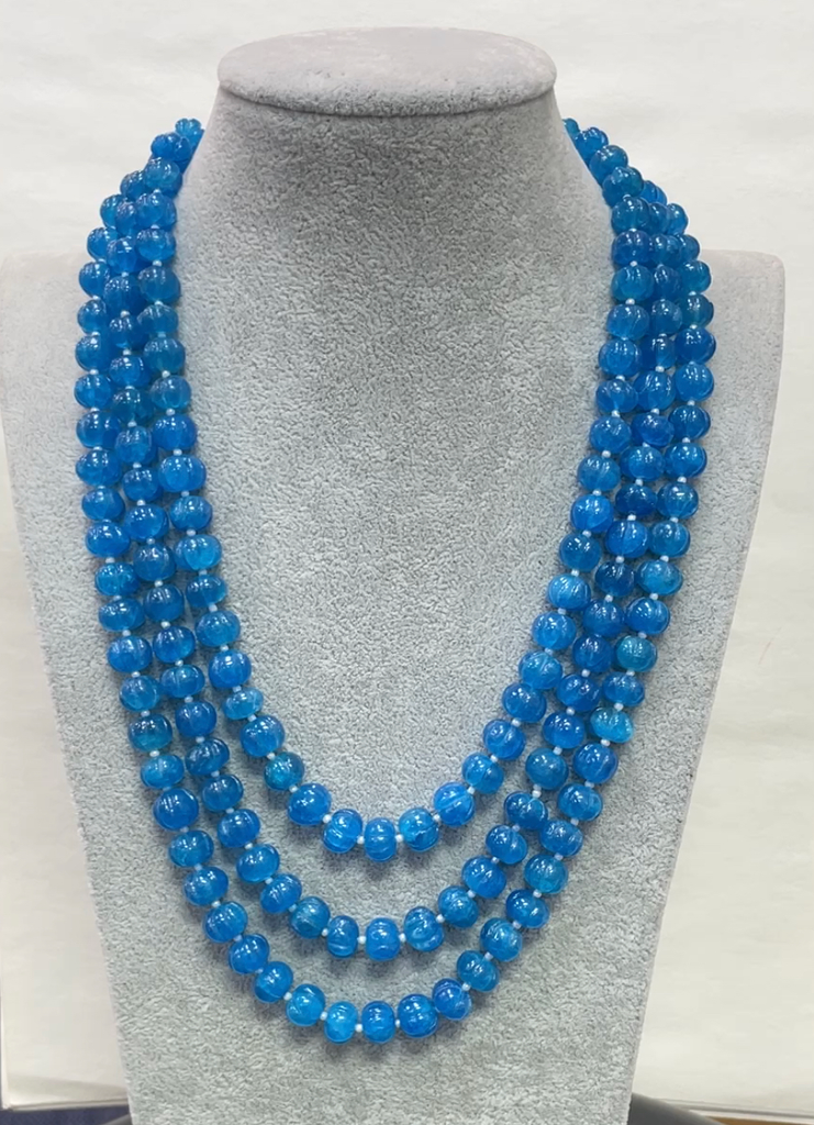 Apatite Color Quartz  Pumpkin Beads With Sugar Pearls Sold Per Single Strand (3-strand will be $60)
