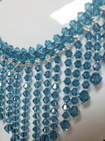 Indicolite-Blue Swarovski Bicone Multi-layer Necklace Set
