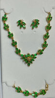 Cubic Zirconia Cab Necklace Set #65G