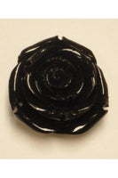 Black Reconstituted Coral Flower 34mmx36mm