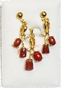 Coral Cab and Tulip Pendant Set #CT-1