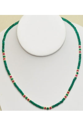 Emerald and Ruby Necklace Chain #ER-1