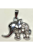 Silver-Color Cute Elephant Pendant (15.5mmx22.5mm) with Cubic Zirconium #CUTE-1