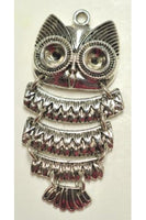 Silver-Color Fish-Owl II Pendant Charm (46mmx26.5mm) FO-2