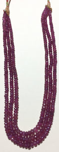 Natural-Color Pink Ruby 3-Strand on Sarafa((price is for single stran full necklace will be $600)6mmx7mm)