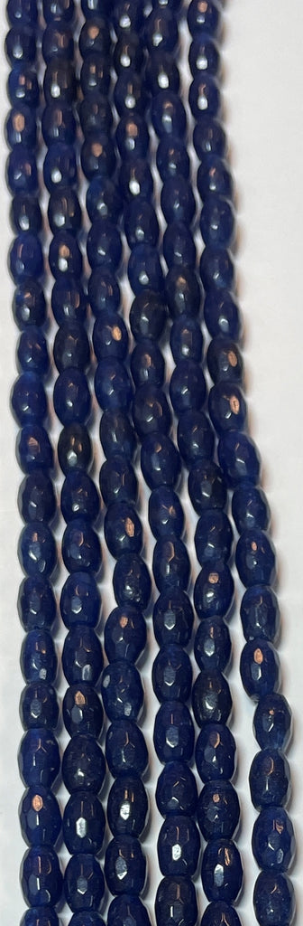 Sapphire-Color Jade Barrel 4.5mm x 6.5mm