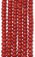 Natural-Color Red Coral Roundelle  3.5mm-4mm