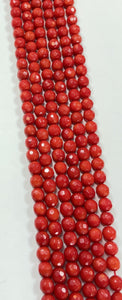 Red Coral Faceted