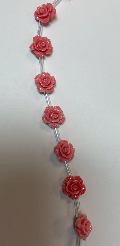 Pink Side - Drilled Powdered Coral Rose Flower