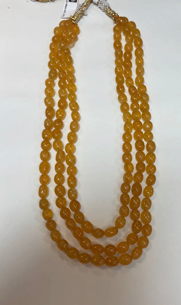 Yellow Color Quartz Oval (price Is For Single Strand)