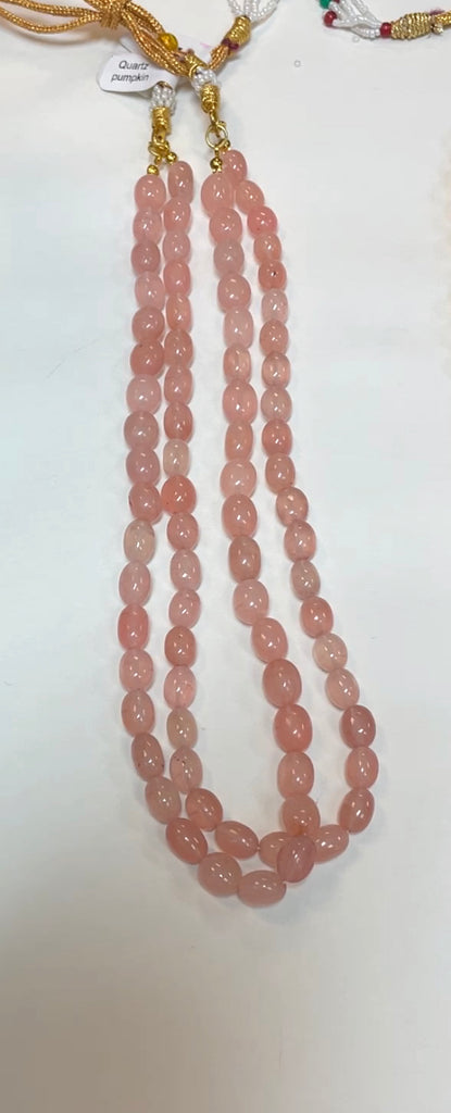 Pink Color Quartz Oval(Price Is For Single Strand)