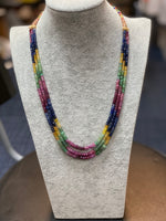 3-Strand Multi precious Beads On Sarafa
